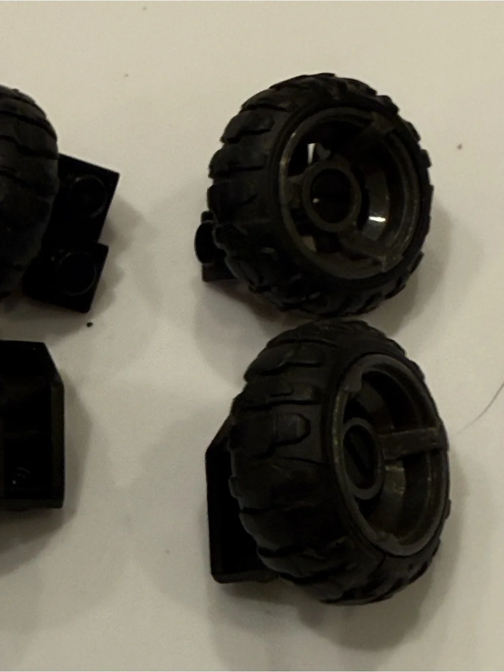 Lego Technic Wheels + Tires + Axles Car Truck Medium Size 56145 61481 (Lot of 4)